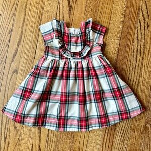 Pink Chicken Snow Tartan Baby Eileen Holiday Dress, 12/18 months